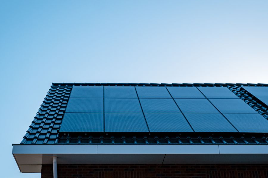 solar panels on tiled roof